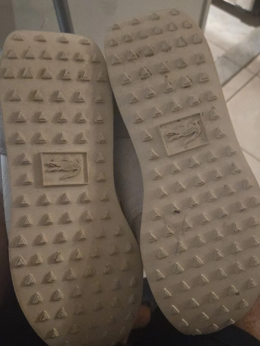 Lacoste White Leather Sneakers with Green Accents
